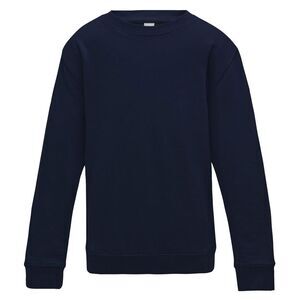 AWDis Just Hoods Childrens/Kids Plain Crew Neck Sweatshirt / Oxford Navy